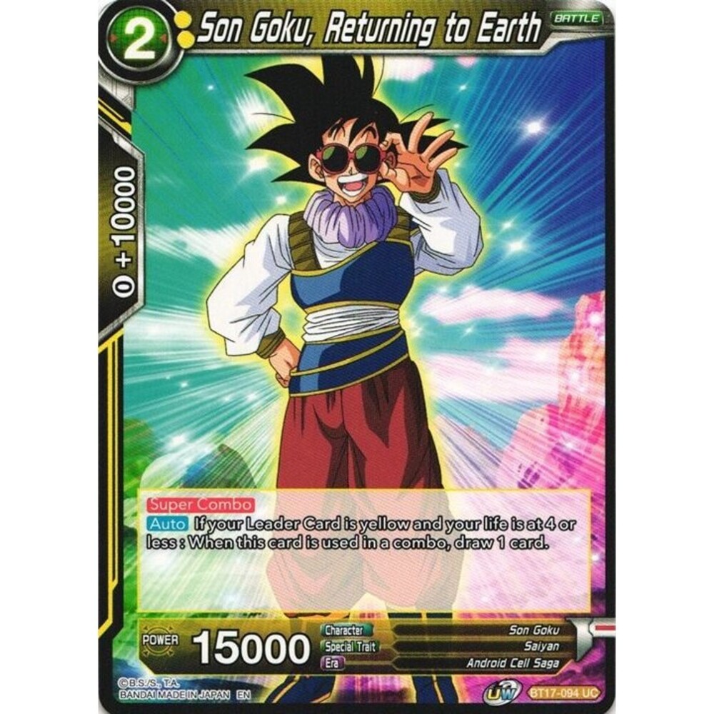 Son Goku, Returning to Earth BT17-094 Dragon Ball Super Ultimate Squad